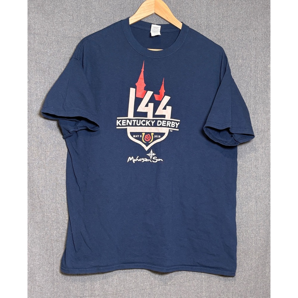 144th Kentucky Derby 2018 Churchill Downs T-Shirt Navy Blue Sz XL